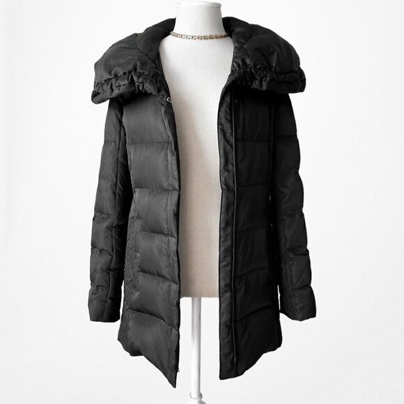 Vintage Y2K Jones New York Black Zip Up Puffer Jacket Coat Size XS/S - Picture 3 of 5